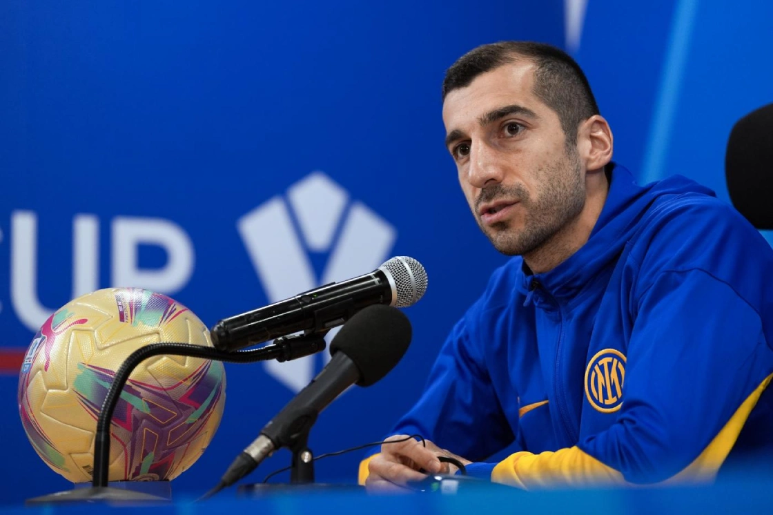 Henrikh Mkhitaryan Juventus Inter conferenza stampa Serie A 2024-2025 Henrikh Mkhitaryan Juventus Inter conferenza stampa Serie A 2024-2025